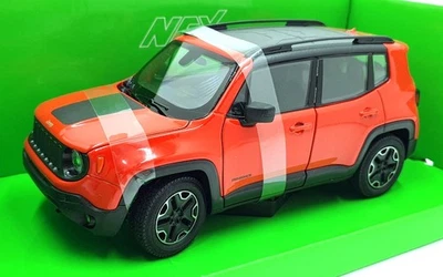 Welly NEX 1/24 Scale 24071W - Jeep Renegade Trailhawk - Orange/Red - Image 1 of 4