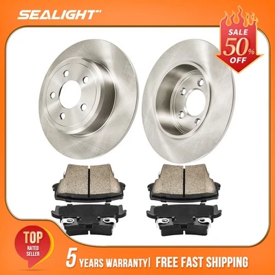 Rear Solid Brake Rotors and Pads Kit For 2012-2013 Dodge Charger V6 3.6L 53021 - Image 1 of 4