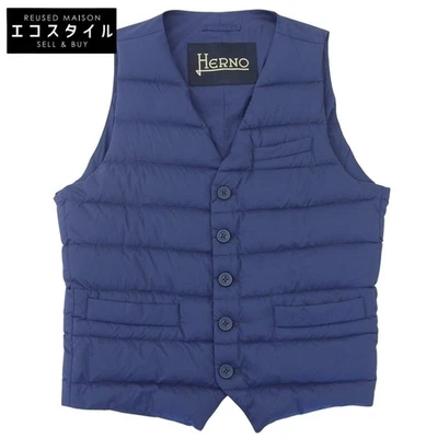 HERNO Nylon Inner Puffer Vest Men's Blue 48 PI0381U - Image 1 of 4