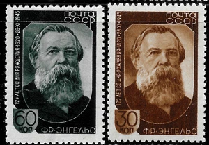 1945 Russland UdSSR #Sc#1013,1014 postfrisch** og ss FRIDRICH ENGELS - Bild 1 von 1