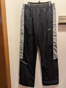 Under Armour Boys Youth Large Black Lightweight Mesh Lined Track Pants - Picture 1 of 12