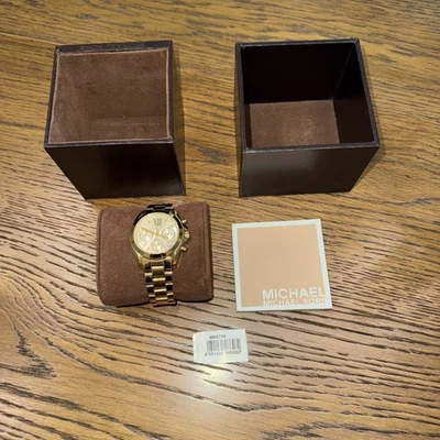 Michael Kors Women's Watch MK5798 Bradshaw Quartz Chronograph Gold 36mm EUC - Image 1 of 4