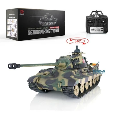 Henglong 1/16 Scale 3888A Plastic German King Tiger 7.0 RC Battle Tank Model RTR - Image 1 of 4