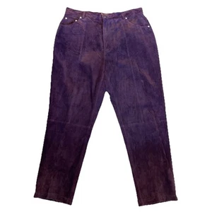 St Johns Bay Washable Suede Pants Womens Plus Size 18W Plum Vintage Leather - Picture 1 of 11