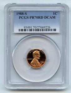 1988 S 1C Lincoln Cent Proof PCGS PR70DCAM - Picture 1 of 1