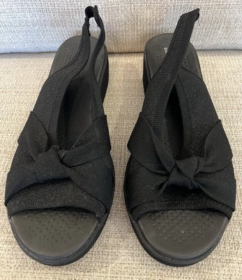 LifeStride BZees Air Step BELL Open Toe Sling Back Comfort Sandals 9 Black - Image 1 of 4