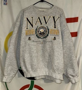 Vintage GALT Navy Midshipmen Sweatshirt XL Crewneck 90s Military College - Picture 1 of 12