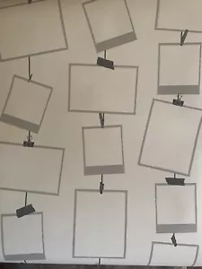 Wallpaper Black White Design of empty Polaroid photos Wallcovering Wall Décor - Picture 1 of 3