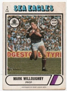 1976 Nrl Rugby League Scanlens (5) Mark WILLOUGHBY Sea Eagles - Bild 1 von 2