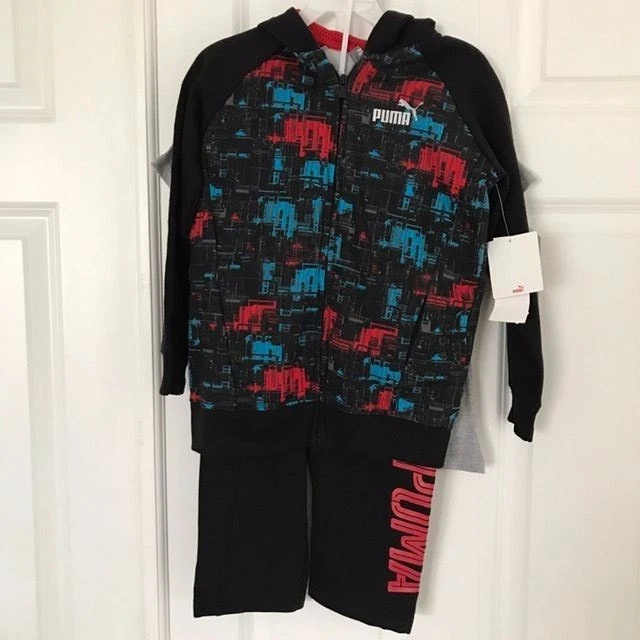 PUMA NUEVO CON ETIQUETAS Niños 3 piezas Traje de Sudadera Camisa Camiseta Pantalones Calentamiento Sudadera con Capucha Sudadera 4 5 6 Foto 1 de 1
