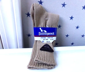 NEW NOS Vtg Boys Socks Size 6-12 Buster Brown Suede Dress Made in TN USA NWT - Picture 1 of 11