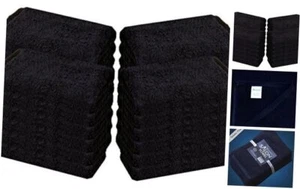 Cotton Salon Towels - Gym Towel - Hand Towel - (24-Pack, Black) - 16 inches x - Picture 1 of 7