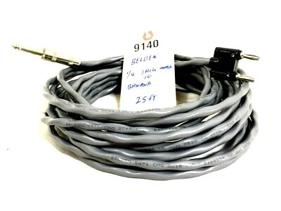 BELDEN 25FT ¼ JACK MALE TO BANANA SPEAKER CABLE #9140 (ONE) - Image 1 of 3