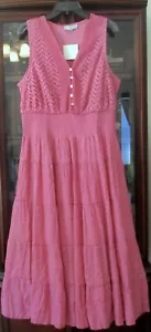 NWT Dusty Rose Peasant Tiered Lace Bodice Flowy Romantic Boho Dress 2X - Picture 1 of 5