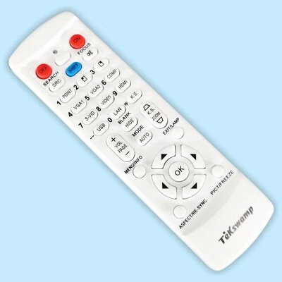 TeKswamp Remote Control for Sanyo PLC-XM100 PLC-WM4500 PLC-XT25 Projectors White - Image 1 of 4