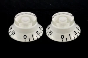NEW - Vintage Style Bell Knobs (2) For Guitar - WHITE - Picture 1 of 1