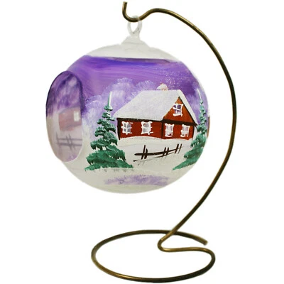 Bola de luz de té bola de luz de té 12 cm bola de vidrio bola de luz vidrio púrpura bola de Navidad - Imagen 1 de 4