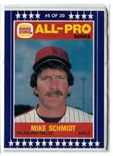 1986 Burger King All-Pro Series #5 Mike Schmidt Philadelphia Phillies