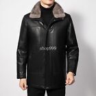Luxurymen's Leather Down Jacket Thickened Mid Long Detachable Inner Down Parka