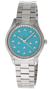 GUCCI G-Timeless Quartz 32MM Turquoise Stone Dial Unisex Watch YA1265044 - Picture 1 of 4