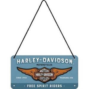 Nostalgic-Art - Hanging Tin Door Sign Wall Plaque 4x8" - Harley-Davidson Logo