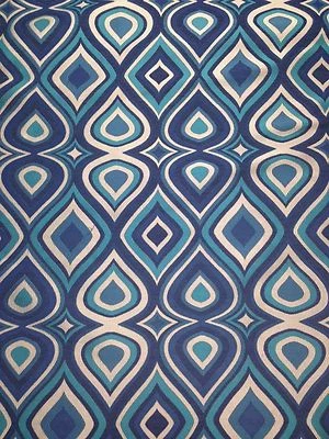 TELA DE TAPICERÍA GEOMÉTRICA RICHLOOM DOYLE ADRIANT AZUL JACQUARD POR YARDA 54"W Foto 1 de 4