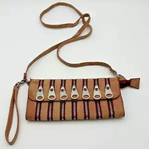 Nicole Lee Purse Vintage 80's Clutch Or Crossbody Zipper Accents Rare Edgy Hippi - Picture 1 of 8