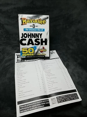 CHARTBUSTER Greatest Hits Johnny Cash KARAOKE CD & Graphics 50 Songs 3 Discs Set - Image 1 of 2