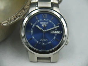 SEIKO 5 ROYAL BLUE 21 Jewels Automatic Mens Watch Mint Condition - NEW OLD STOCK - Picture 1 of 12