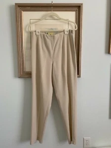 Sigrid Olsen 12 Slacks Hose hellbraun ~ leichte flache Vorderseite ~ seitlicher Reißverschluss - Bild 1 von 9