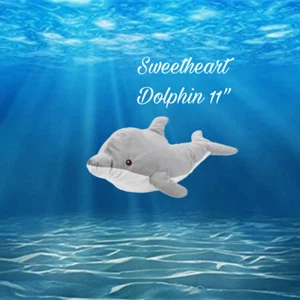 IKEA Genomblot 11" Dolphin Plush - Gray & White with Embroidered Eyes for kid - Picture 1 of 4