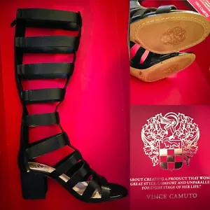 Vince Camuto Neu im Karton BRENTON schwarz Vintage Leder GLADIATOR STIEFEL Größe 6M - Bild 1 von 12