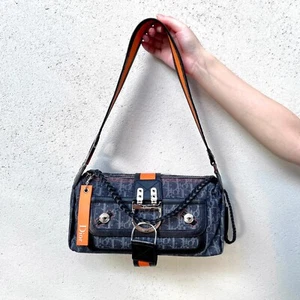 RAR☆☆☆Authentische CHRISTIAN DIOR Flight Line Trotter D Logo Hobo Schultertasche /2005 FW - Bild 1 von 15