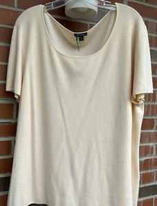 Lafayette 148 Plus Wool Short Sleeve Sweater Cloud 2X NWT - Picture 1 of 4