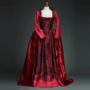 Victorian Queen Vampire Witch Red Wedding Dress 18th Century Gothic Steampunk - Picture 1 of 8