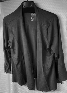 Cárdigan Linea by Louis Dell'Olio Whisper tejido drapeado delantero A237402 peltre 3X - Imagen 1 de 12