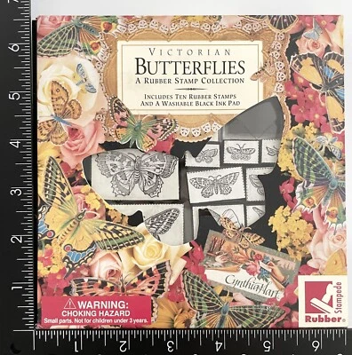 Juego de 10 estampillas de goma de espuma de mariposas victorianas estampida de goma Foto 1 de 3