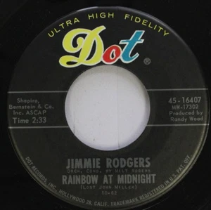 Country 45 Jimmie Rodgers - Rainbow At Midnight / Rhumba Boogie On Dot - Picture 1 of 2