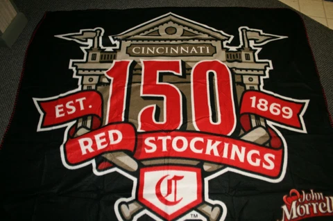 CINCINNATI REDS 150TH ANNIVERSARY COMMEMORATIVE BLANKET THROW BRAND NEW SGA Cover
