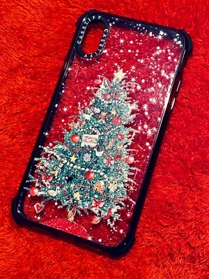 Casetify Case for iPhone XR Black Trim Transparent with Christmas Tree - Image 1 of 4