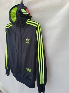 Adidas Chile 62 Trainingsjacke Herren Small schwarz neongelb glänzend gesticktes Logo - Bild 1 von 17