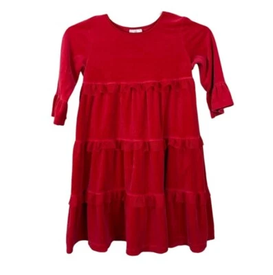 Hanna Andersson Kids Girls Size 8 RedVelour Twirl Dress Holiday Party - Image 1 of 4
