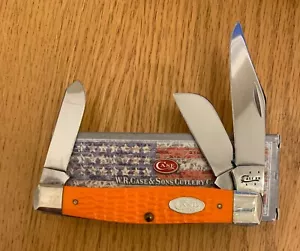 CASE ORANGE DELRIN LARGE STOCKMAN KNIFE NEVER USED IN BOX #6375 SS GT - Picture 1 of 3