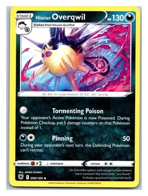 SWSH10: Astral Radiance #090/189 Hisuian Overqwil (90) - Image 1 of 2