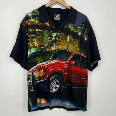 Camisa HUF Toyota Land Cruiser manga corta botones para hombre talla L negra Foto 1 de 4