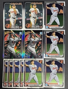 (12) Rookie Jackson Holliday 2024 Topps Bowman RC Lot Orioles Parallels, Inserts - Bild 1 von 1