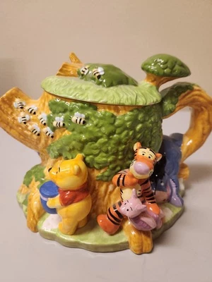 Disney WINNIE THE POOH & Friends Tree W Bees Teapot 6x10 Inches Official Disney - Image 1 of 4