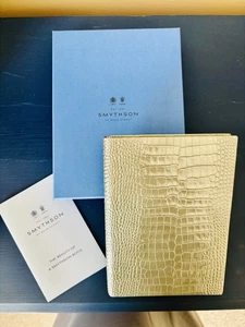 Smythson Silver Croc Skin Portabello A5 Notebook - Picture 1 of 6
