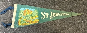 Vintage St. Johnsbury, Vermont” Felt Pennant 1950’s 7”x17”🔥 - Picture 1 of 7