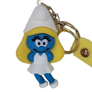 The Smurfs Smurfette Cartoon Character Keychain Rubber Key Chain Backpack Charm - Picture 1 of 17
